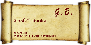 Groó Benke névjegykártya